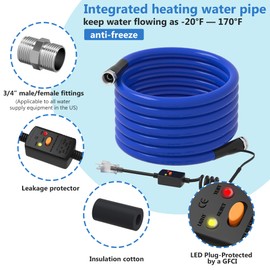 KORVOS 30FT RV Heated Drinking Water Hose, Lead-free,BPA Clean and Safe Heating Water Hose, Heated Hose with Insulation Sponge Anti-freeze and Leak-proof, Heater Garden Hose Suitable for RV&Camping