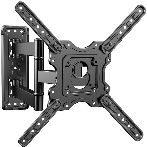 PERLESMITH UL Listed Heavy Duty TV Wall Mount for Most 32-55 inch Flat Curved TVs up to 88lbs with Swivel Tilt & Extension Arm, Full Motion TV Mount Fits OLED 4K TVs, Max VESA 400x400mm, PSMFK12
