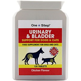 One Step: Urinary & Bladder Supplement for Dogs & Cats, 120 Tablets, Supports A Healthy Urinary Tract, Chicken Flavoured
