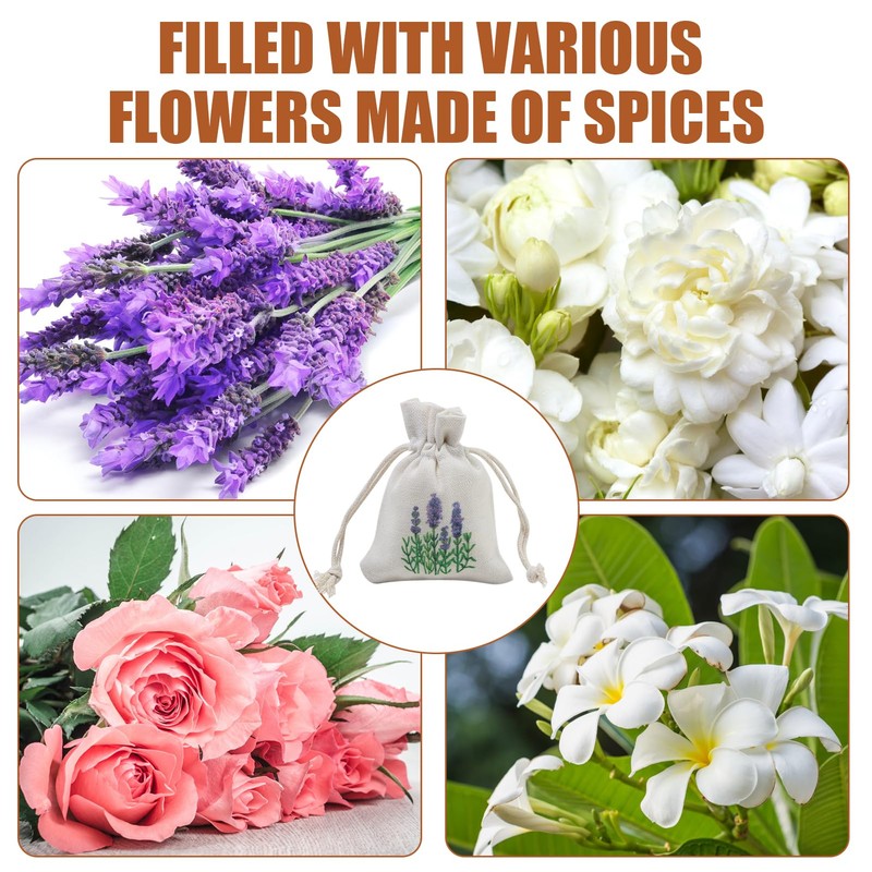 Hioip Pack of 12 Lavender Bags Empty, Scented Lavender Bags