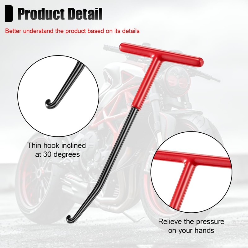 UHANBUT Motorcycle Exhaust Spring Puller Hook, Rubber Coating Vehicle T