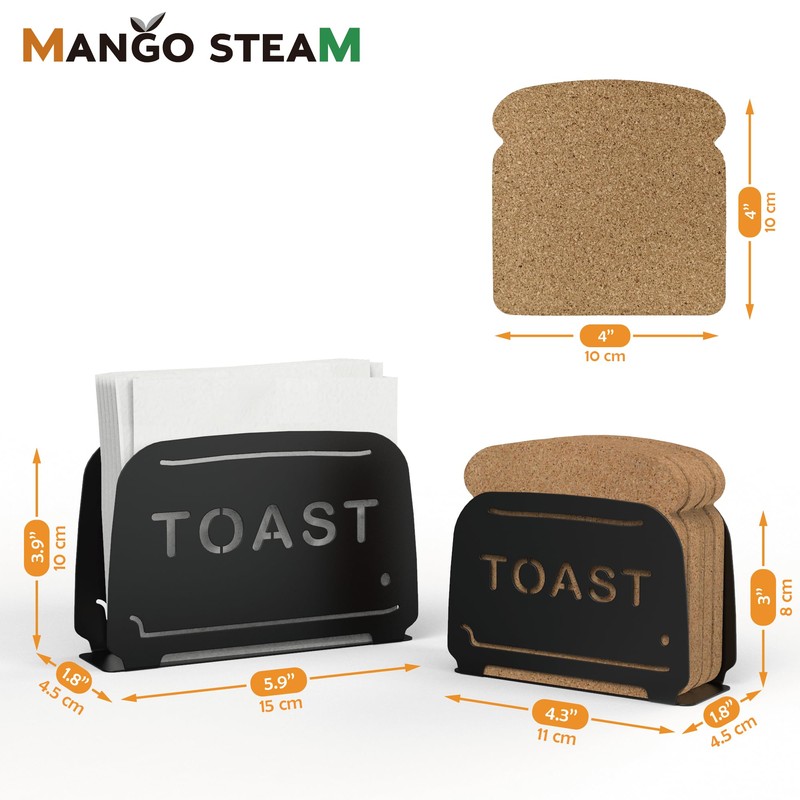 Mango Steam Napkin & Coaster Holder Set, For Home or