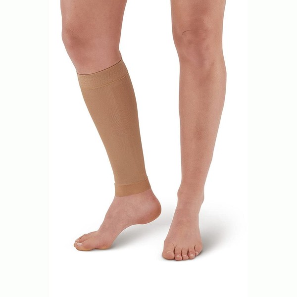 Ames Walker AW Style 510 Microfiber 20-30 mmHg Firm Compression Calf Sleeve Natural Large
