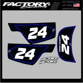YAMAHA NUMBER PLATE GRAPHICS DECALS MX PW50 1990-2026 pw 50 YOUR NAME/ # A242