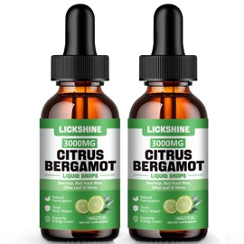 lickshine 2 Pack 3000mg Citrus Bergamot Liquid Drops - High Absorption - Cholesterol Lowering Supplement for Immune Support Anti-Aging, Hight Cholesterol - Soursop Bitters Liquid, 4 Fl Oz