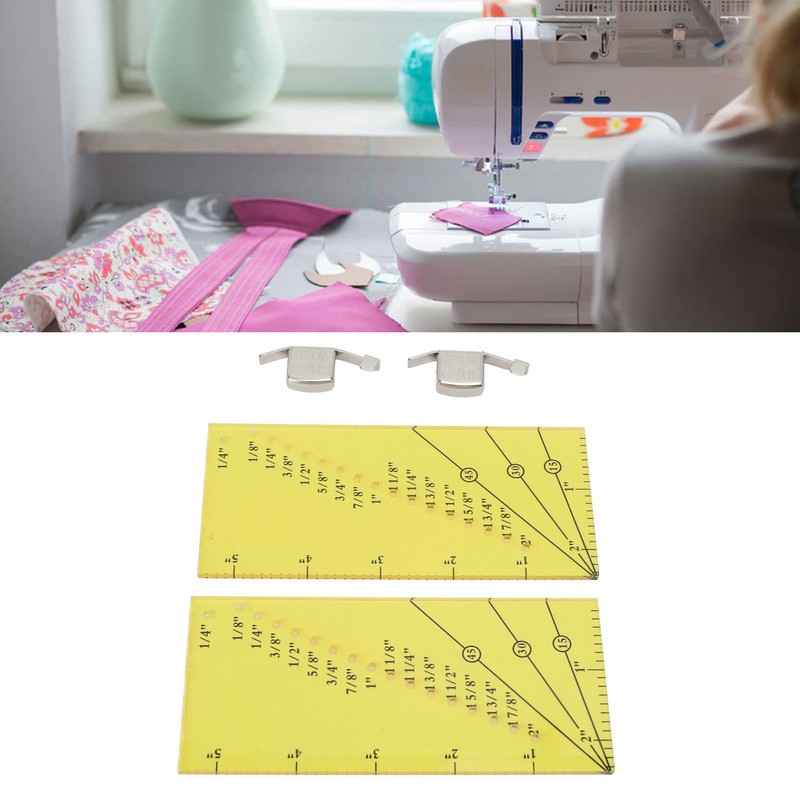 2set Seam Guide Ruler Strong Magnetic Stainless Steel Transparent Acrylic