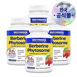 Enzy Medica Berberine Phytosome 60 Capsules, 4, 60 Tablets / 엔자이메디카 베르베린 파이토솜 60캡슐, 4개, 60정