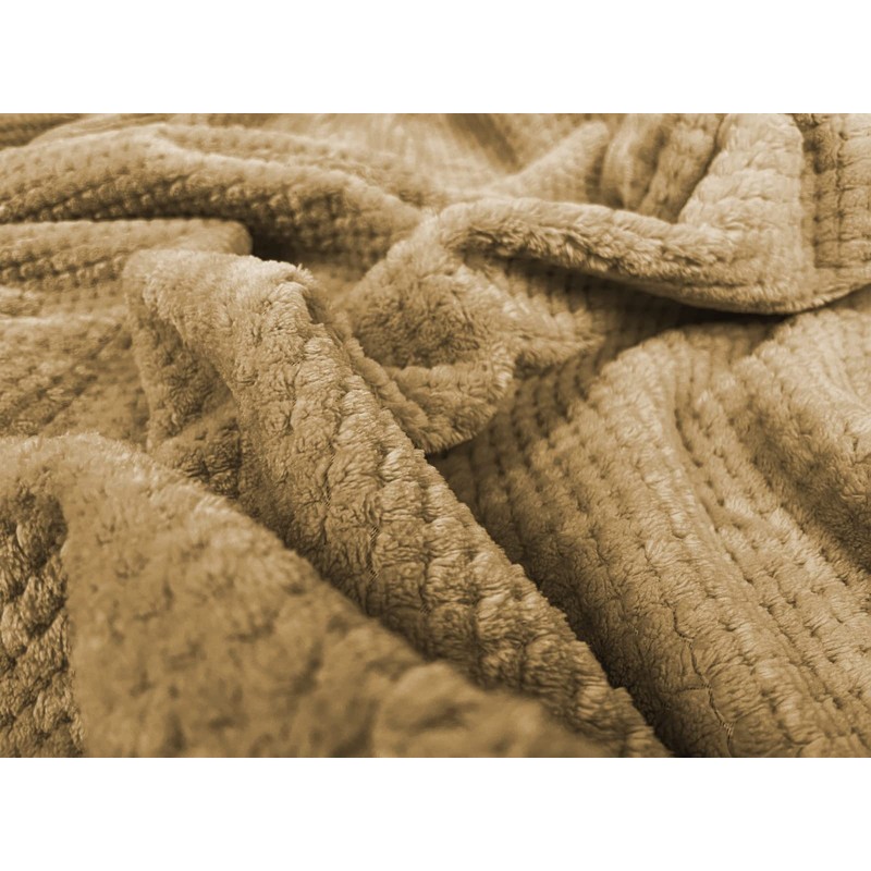 Bear & Panda Waffle Flannel Fleece Mink Throw - Sofa/Bedspread/travel