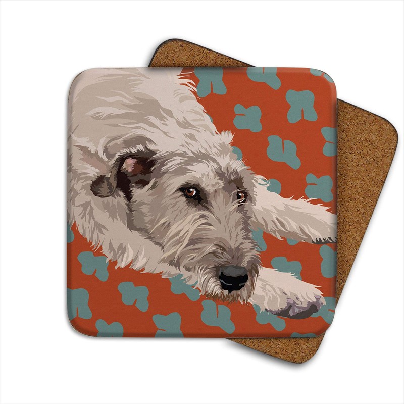 Wolfhound - Set of 4 Coasters - Leslie Gerry Animal