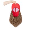 TESS Red Baseball Cap with 8'' Short Wavy Synthetic Hair