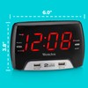Westclox Large 1.4” Red LED Digital FM Clock Radio with