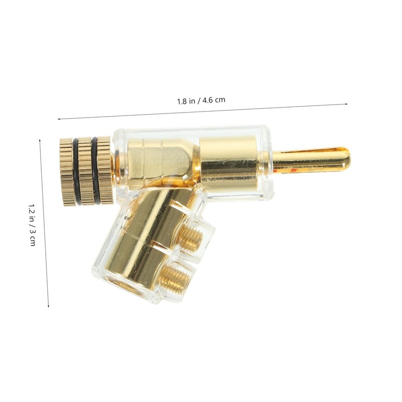IWOWHERO 2pcs Gold Plated Solderless Banana Plugs Right Angle Speaker