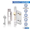 XFORT® 3 Lever Polished Chrome Mortice Sashlock 75mm, Door Lock