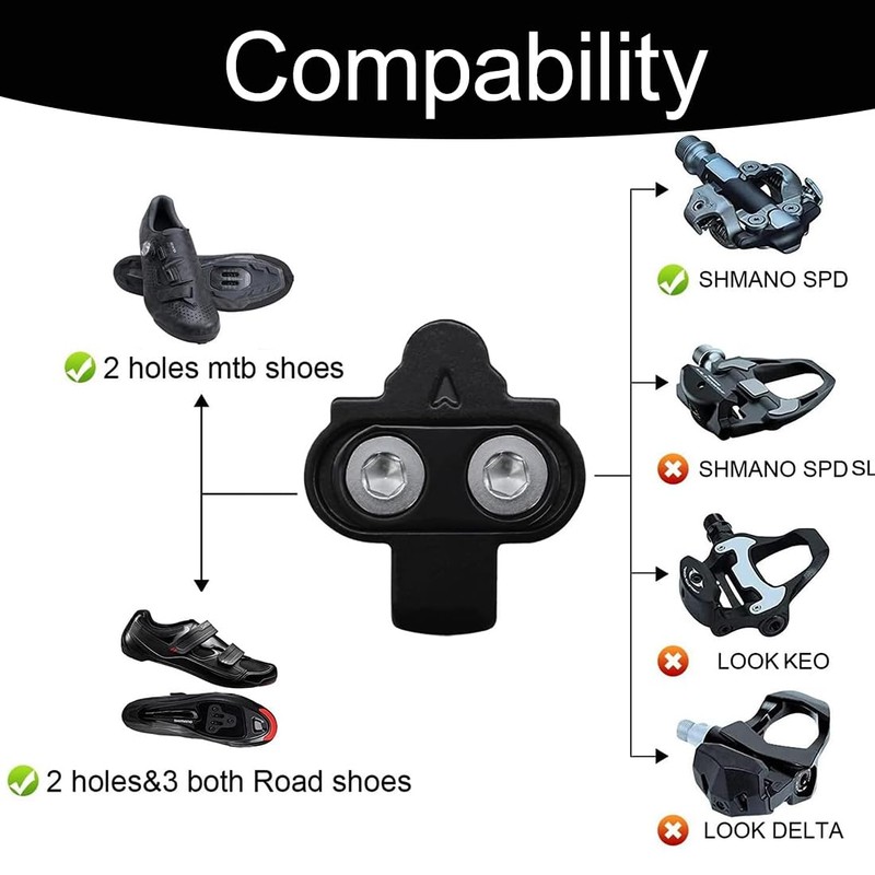 EYVRPAU Bike Bicycle Shoe Plate Set, SPD Compatible Bike Pedal