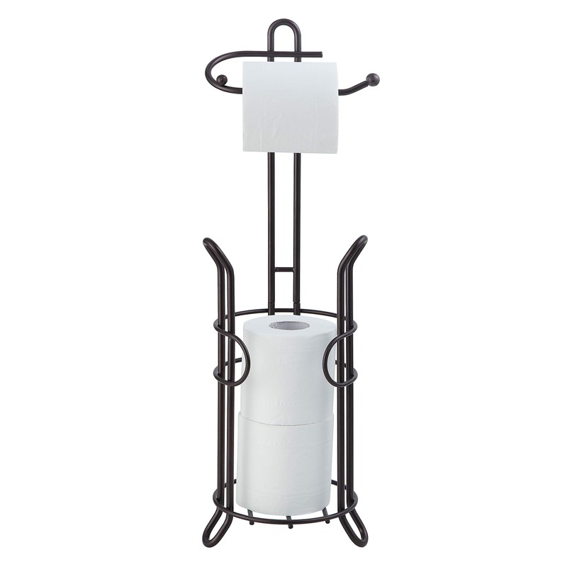 SunnyPoint Freestanding Toilet Paper Holder with Storage – Holds 3