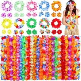Aa 40 Piezas Collaresy Pulseras Hawaiano Flores Vmimv For