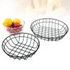 2Pcs Metal Snack Baskets Round French Fries Basket Holder Table