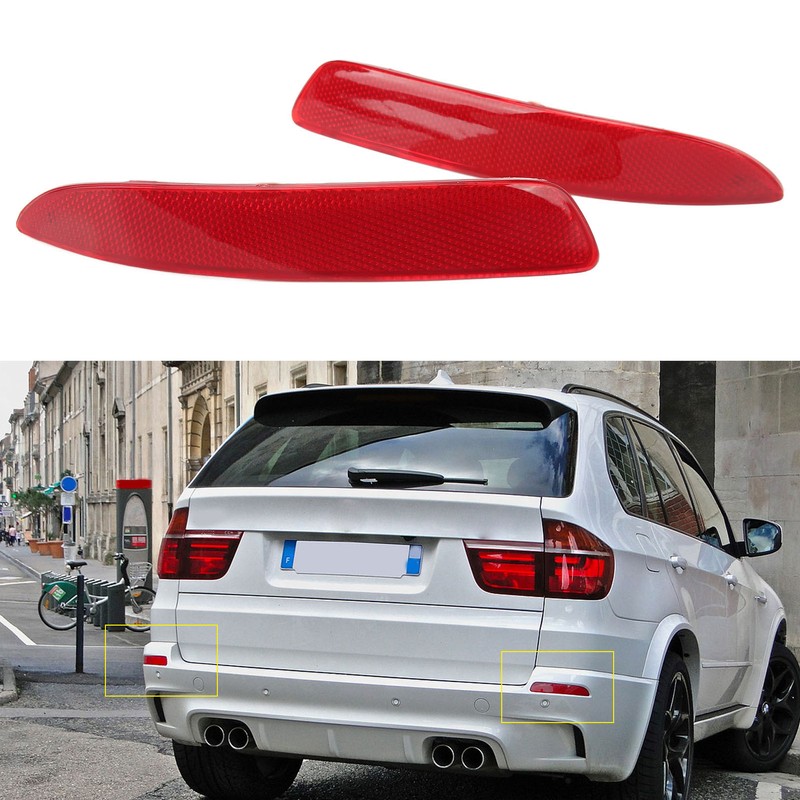 2PCs Rear Bumper Reflector 63217158949 Replacement For X5 E70 All