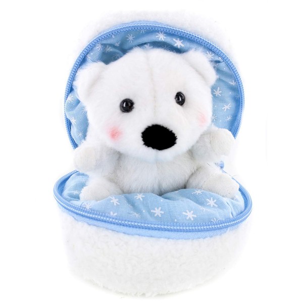 Plushland Snowball Stuffed Zip up Animal Cute Plush Animals Assortment Soft Toy for Girlfriend, Family Members and Friends (New Polar Bear)