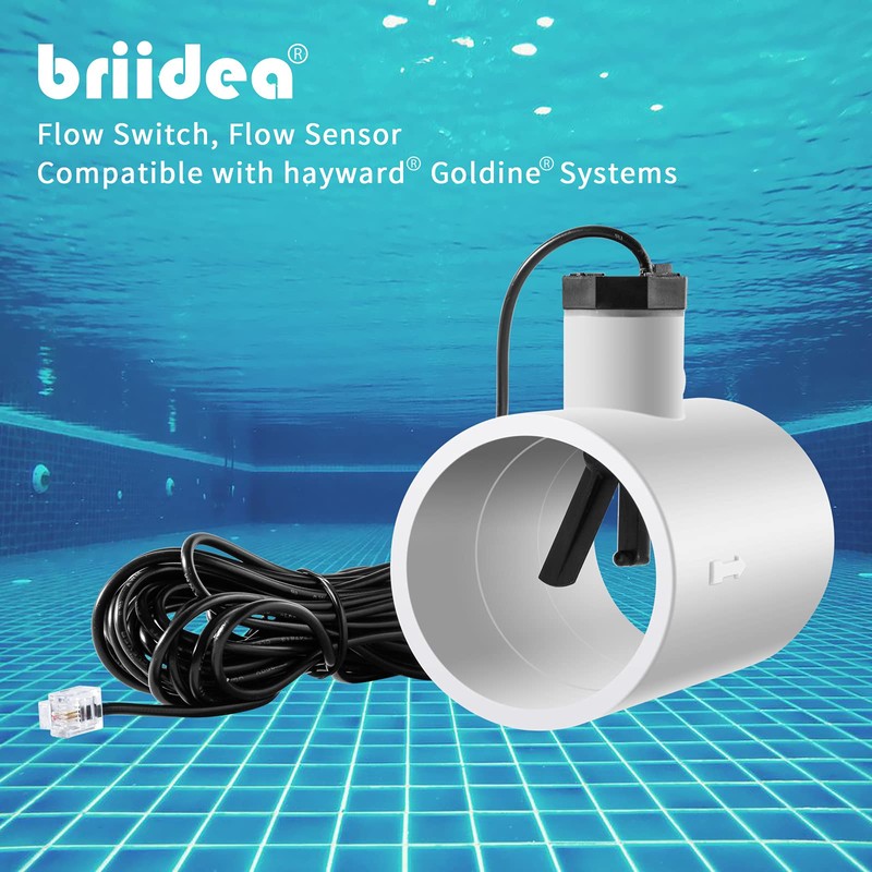 briidea Flow Switch, Flow Sensor with Tee for Hayward Salt