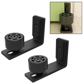 Adjustable Floor Guide Wall/Door Bottom Guide Sliding Barn Door Hardware Black 2PC