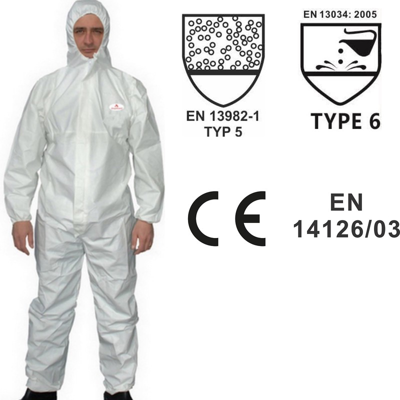 Disposable Coverall Overall Suit,Full Body Protective,Heavy-Duty Protective Suits Chemical Protection