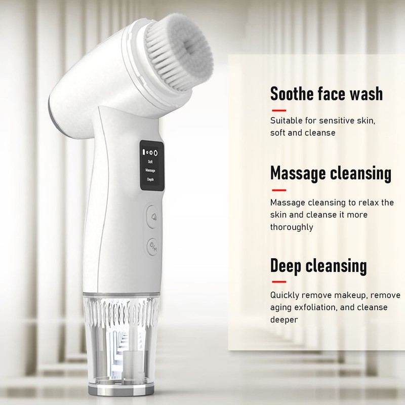 Handheld Facial Cleansing Brush IPX5 Waterproof Automatic Foaming Electric Facial
