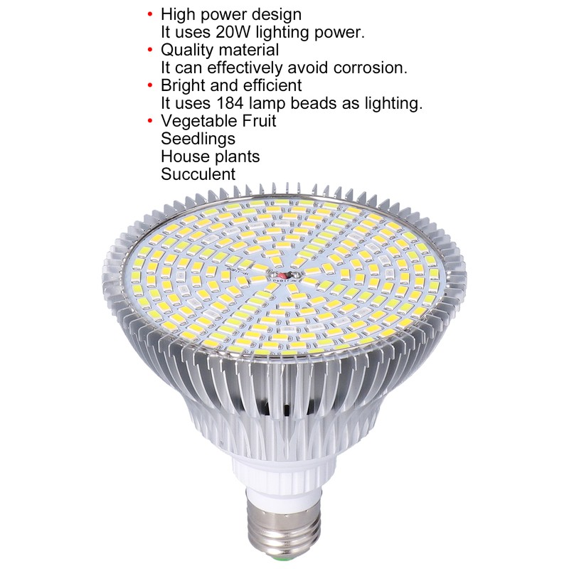 20W E27 Full Spectrum Plant Bulb 184 LED Lamp Beads