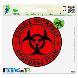 Zombie Outbreak Response Team Red Cool Vinyl Car Bumper Window Sticker 2" x 2"