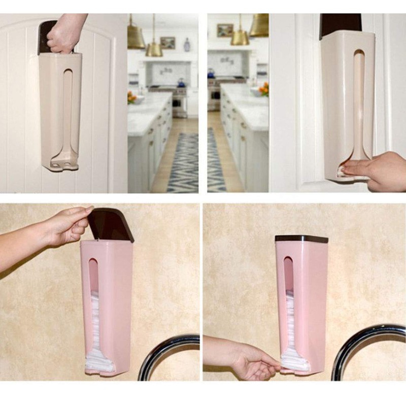SEIWEI Hanging Trash Bags Holder Wall-Mounted Plastic Garbage Bag Storage