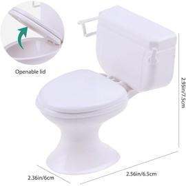 1:12 Scale Miniature Bathroom Toilet - Realistic Dollhouse Furniture for DIY Crafts, Dioramas and Architectural Models