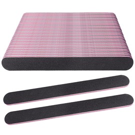 Nail Files (24 Pack), Professional Emery Board 100/180 Grit Nail File Double Sided Emory for Natural and Acrylic Nails Fingernail Files for Gel Nail Reusable Manicure Disposable Pedicure Black