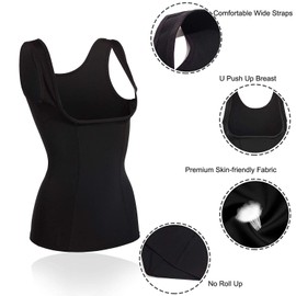 Gotoly Women's Waist Cincher Tummy Control Shapewear Compression Vest Invisible Body Shaper (Black, L)
