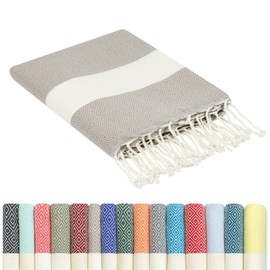 Beach Towel cotton 200 x 100 Extra Large, wearable & sand free | hammam Turkish Beach Towels for adults | Holiday Essentials women & men, Fouta Towel, pool travel Beach Accessories, sun lounger towels