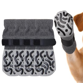 Double Sides Non-Slip Dog Socks to Prevent Licking Paws - Strong Traction for Hardwood Floors, Senior Dogs, Paw Protector, Dog Socks with Grippers - Size Small