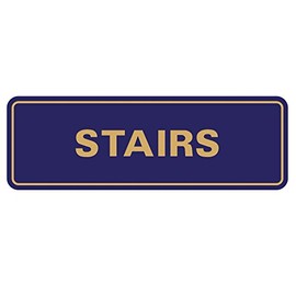 Standard Stairs Sign - Blue/Gold - Medium