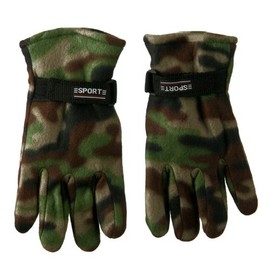 Solid Wing Men's Green Camo Fleece Glove - Camo OSFM
