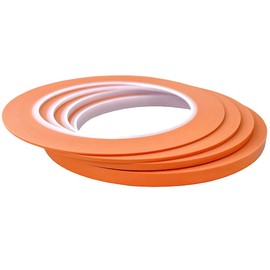 JINBING High-Temp Vinyl Automotive Fine Line Fineline Masking Tape Painter Tape for Curves 1/24 in 1/16in 1/8in 1/4in 4pcs (Orange)