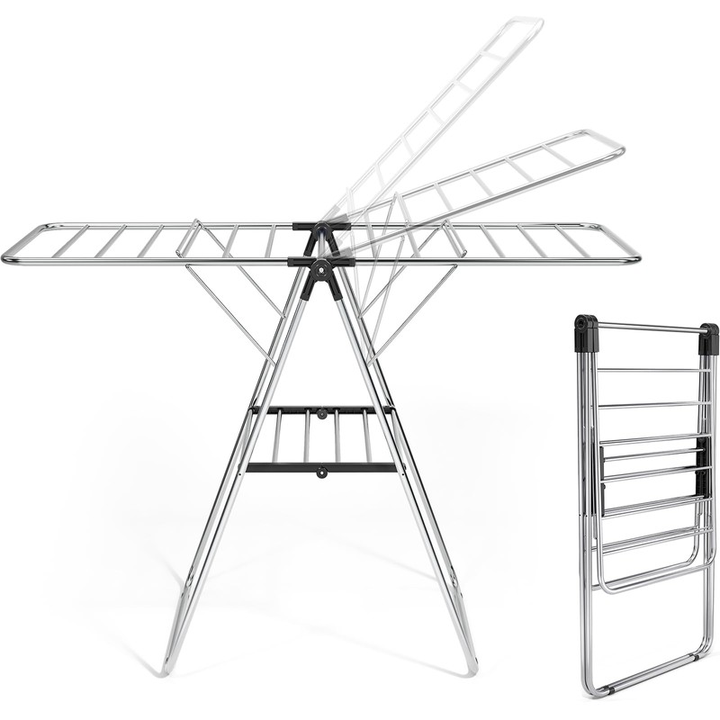 APEXCHASER Clothes Drying Rack, Drying Rack Clothing with Height-Adjustable, Foldable