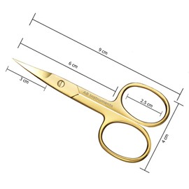 Nail Scissor for men and women, Eyebrow Scissors Manicure Pedicure Cuticle Grooming for Toe Nail, Eyelash, Beard & Mustache,Multipurpose Small Beauty Scissors Curved and Sharp Blades Gold Color