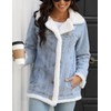 Bellivera Women's Denim Jacket Sherpa Fleece Lined Coats Faux Fur