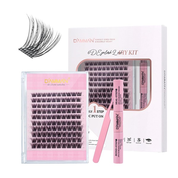 Damman 6D Cluster Lash Extension Kit 10 Lines 100 Cluster