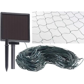 Lunartec Solar Curtain: Solar LED Light Net, 144 LEDs, White, 2 x 2 m, IP44 (Solar Light Curtain Outdoor, Light Curtain, Solar Outdoor, Christmas Tree Lighting Wireless)