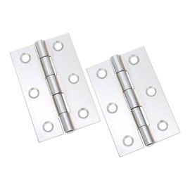 Infinity Decor Pair of 3 Inch (75mm) Steel Butt Hinges – Cupboard Cabinet Wooden Door Hinges for Internal & External Use (Polished Chrome)