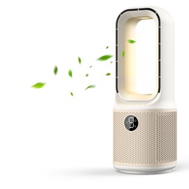 Misby Desk Fans Small Quiet, 13 Inch Bladeless Table Fan, 9 Speeds for Powerful Airflow, 70° Oscillating Fan with Night Light and Timer, Desktop Cooling Fan for Bedroom, Office, Nightstand