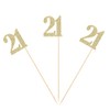 21st Birthday Centerpiece Sticks Gold Glittery Number 21 Table Topper