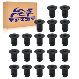 VPZMT .500 Grip 7/16" Aluminum Dzus Button Flush Allen Head Quarter Turn Fasteners (20-Pack) (Black)