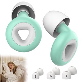 Ohrstöpsel zum Schlafen, Leise Silikon Ohrstöpsel zum Schlafen und Lärmreduzierung, Wiederverwendbarer Ohrstöpsel zur Lärm-Reduktion für Reisen, Arbeit, Schlaf, Zug, Flugzeug, Office,Weiß-Grün