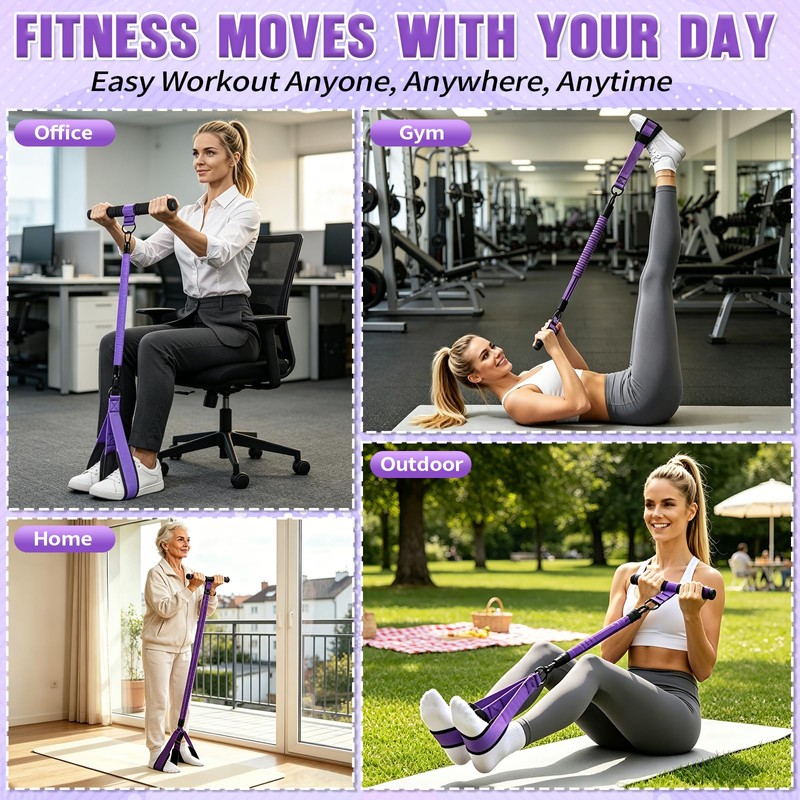 Upgraded Durable Pedal Resistance Band with Handle, 75LBS Adjustable 3