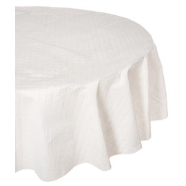 Hotel Quilted Peva Table Pad, 70-Inch, White/Red